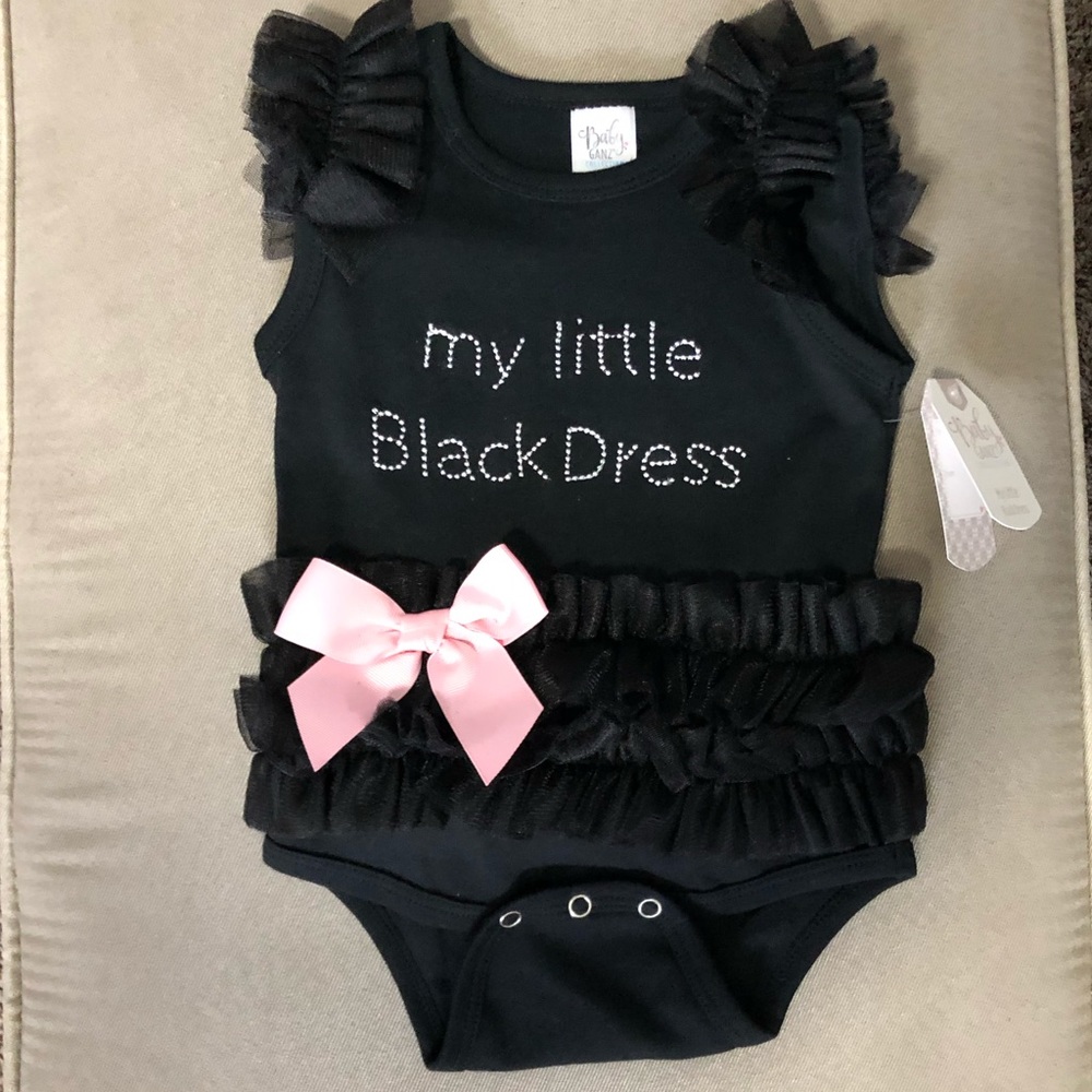 “Little black dress” onesie 6-12m